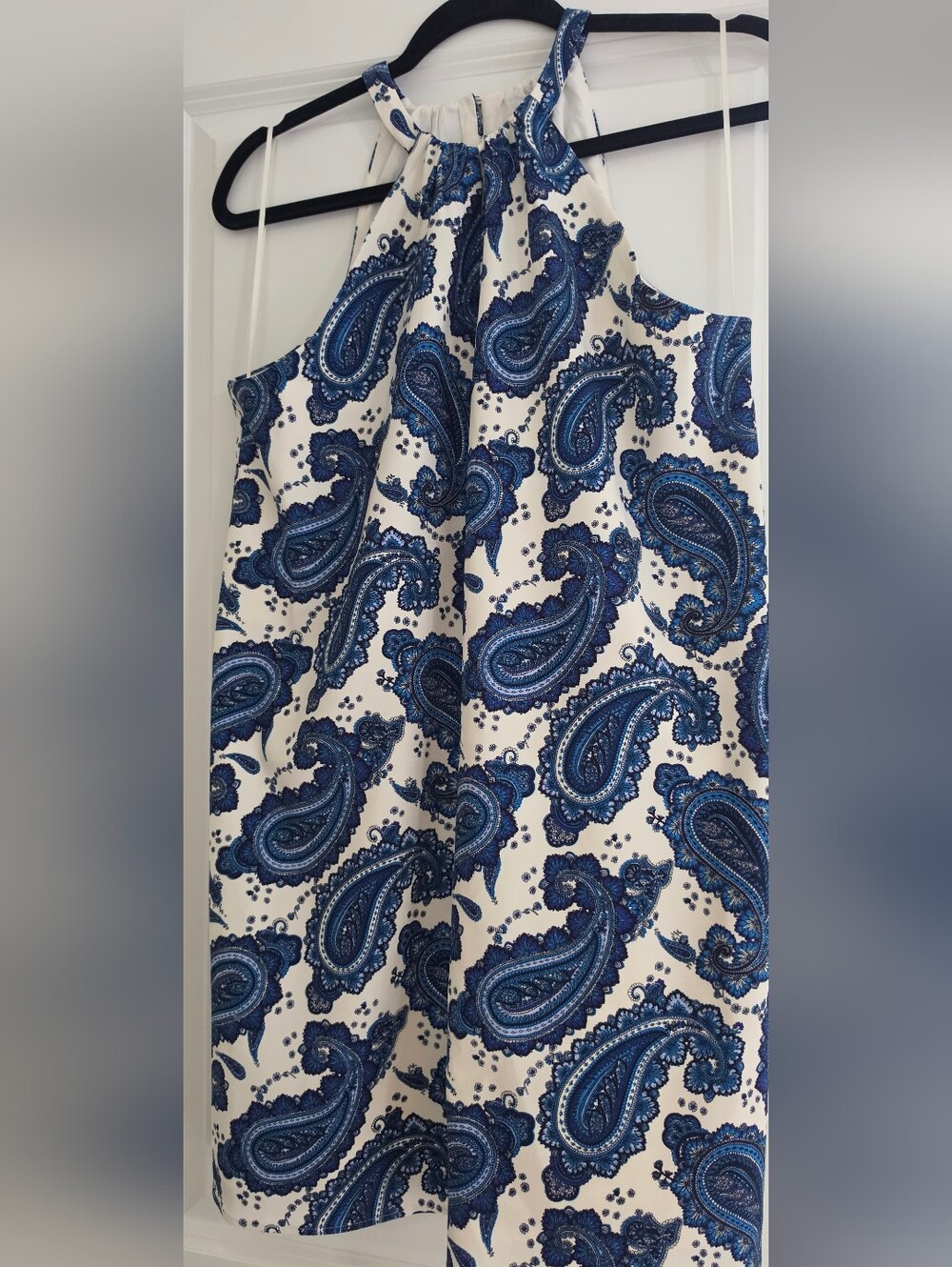 Express Blue Paisley Halter Dress
